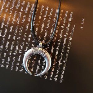 Crescent Pendant Necklace For Women ,  Men / Half Moon Necklace Crescent Lune